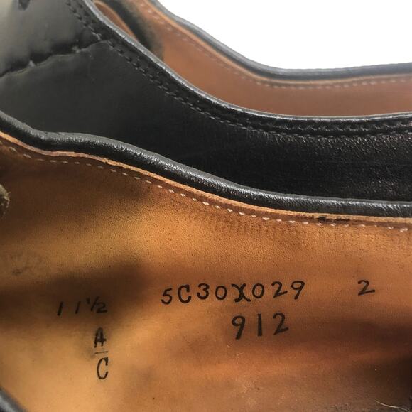 EXCELLENT Alden Men's 912 Oxford Black Calfskin U-Throat Men's Size 11.5 A/C - Picture 9 of 11